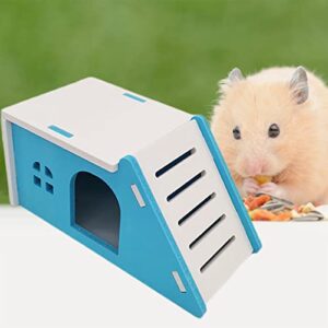 Floralby Small Pets House with Ladder Hamster Chinchilla House Villa Eco-Friendly Blue