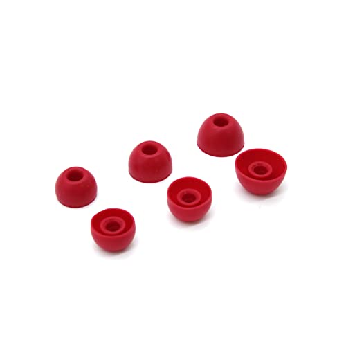 Adhiper Silicone Earplugs 6 Pieces of Eartips Replacement Earplugs is Compatible for Beats Studio Buds Headphones (Red)