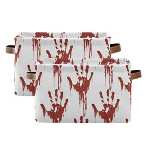 Halloween Scary Bloody Zombie Girl Square Storage Basket Storage Bins Canvas Storage Organizer Closet Shelf Organizer for Home Office, 1 Pc