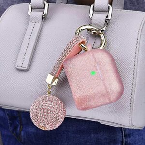 Case for Airpods 3rd Generation (2021), Filoto Apple Airpod 3 Case Cover for Women Girls, Silicone Case for Air Pod 3 Charging Case with Disco Ball Keychain Accessories (Rose Gold)