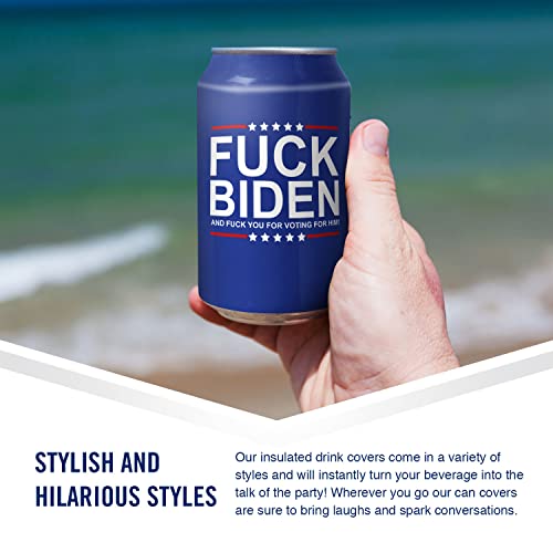 Beersy Silicone Sleeve Beer Can Cover - Insulated Can Sleeve - Novelty Disguise for Outdoor Events, Golf, Parties, Concerts,Tailgating - Hide a Beer To Look Like Soda, Fits 12 oz Cans (Fuck Biden)