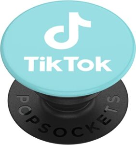 ​​​​popsockets phone grip with expanding kickstand, tiktok popgrip - tik tok blue