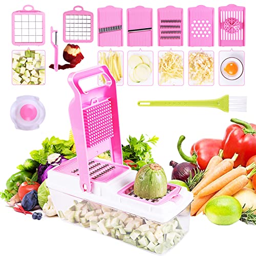 DLD Vegetable Chopper Onion Chopper Dicer - Peeler Food Chopper Salad Chopper Vegetable Cutter Vegetable Spiralizer Vegetable Slicer DLD Lemon Squeezer Egg Separator Egg Slicer