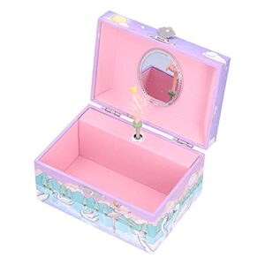 pinsofy musical jewelry box, portable music storage box for organizing small daily items for kids girl for children for birthday gift(f music box)