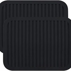 Hotsyang Silicone Trivets, Silicone Trivets for Hot Pots and Pans,Silicone Trivets for Hot Dishes,Trivets Mats,Hot Pads for Kitchen Counter, Silicone Hot Pads of 2 pcs, 9x12 Inch Rectangular (Black)