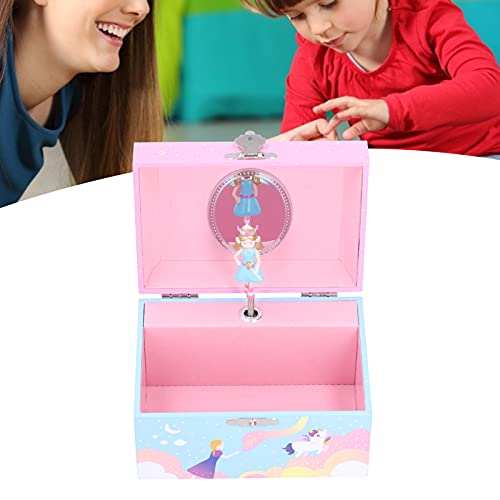 Pinsofy Musical Jewelry Box Portable Music Storage Box for Organizing Small Daily Items for Kids Girl for Children for Birthday GiftD Music Box