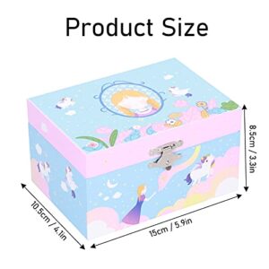 Pinsofy Musical Jewelry Box Portable Music Storage Box for Organizing Small Daily Items for Kids Girl for Children for Birthday GiftD Music Box