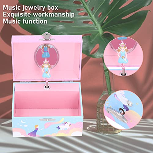 Pinsofy Musical Jewelry Box Portable Music Storage Box for Organizing Small Daily Items for Kids Girl for Children for Birthday GiftD Music Box