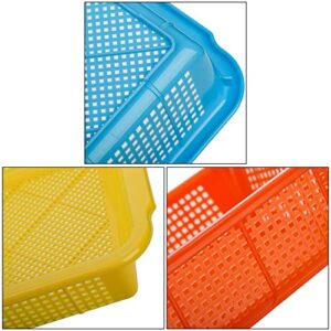 Frcctre 10 Pack Plastic Storage Baskets, 9.5"X7"X2.6" Colorful Stackable Desktop Organizer Baskets Trays, Organizer Baskets for Office Home Pantry Use