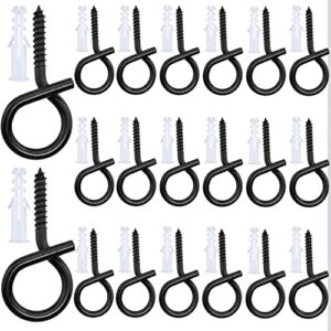 itrolle 20pcs 304 stainless steel christmas lights hanger hooks, easy release open loop with buckle design, black