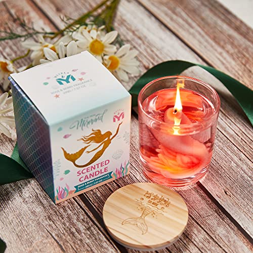 Scented Candle,Gift for Women,Natural no Toxic Organic Rose Jelly Gel Soy Wax Mermaid Jar Candles, Home Decorative Fragrance Candles Gift,Birthday Gift Idea,7.07 oz