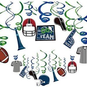 Aaon Football Hanging Swirl Decorations(30Ct),Sports Decorations,Tailgate Decorations for Girls,Boys,Kids,Toddler and Adults,Home,Classroom,School,Colleage,Office,Bedroom