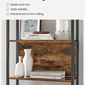 VASAGLE ALINRU 6-Tier Bookshelf, Tall Storage Shelves, Shelving Unit with Steel Frame, for Living Room, Entryway, Hallway, Office, Industrial Style, Rustic Brown and Black ULLS113B01