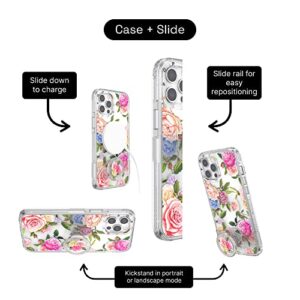 PopSockets: iPhone 12 Pro Max Case with Phone Grip and Slide, Phone Case for iPhone 12 Pro Max - Vintage Floral