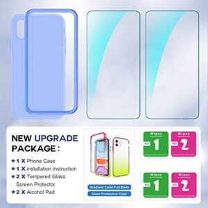 LeYi for iPhone X Case, iPhone Xs Case, iPhone 10 Case with 2 Pack Tempered Glass Screen Protector, Silicone Full Body Cute Slim Women Phone Case Cover for iPhone 10/X/Xs, Violet