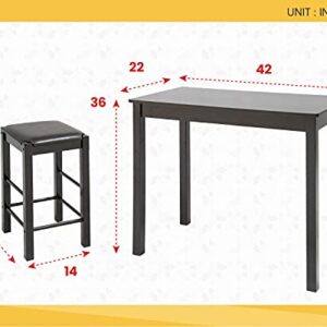 Dining Room Table Set for Small Spaces Furniture Set for Kitchen, Bar,Solid Wood Counter-Height Set Include 2 stools Kitchen Table Dining Table Set Bistro Table Set bar Table and Chairs Set