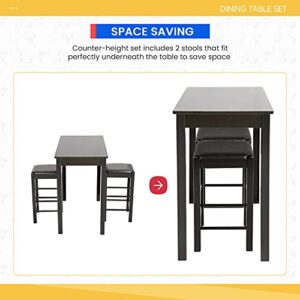 Dining Room Table Set for Small Spaces Furniture Set for Kitchen, Bar,Solid Wood Counter-Height Set Include 2 stools Kitchen Table Dining Table Set Bistro Table Set bar Table and Chairs Set