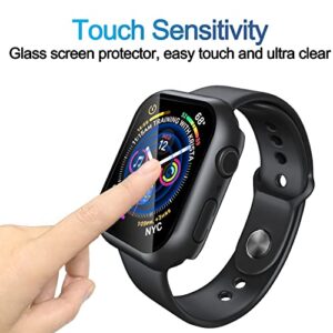 Smiling 2 pack Case Built in Tempered Glass Screen Protector Compatible with Apple Watch Series 9 (2023)/Series 8 /Series 7 45mm, Hard PC Case with Screen Protector Overall Protective Cover-Matt Black