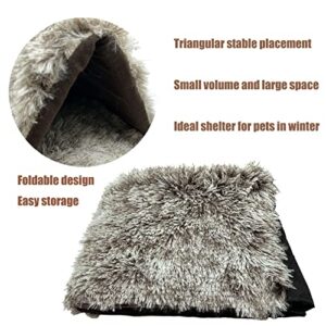 Rabbit Warm Hideout Tent Guinea Pig Foldable Bed Small Animal Pet Winter Warm House for Dwarf Rabbits Hamster Bunny Ferrets Rats Hedgehogs Chinchilla