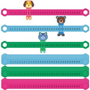 24 pcs slide and learn number line 16.5 x 1.5 inch pvc number line for student, 0 to 30 math number line animal positive integers number lines childhood education materials for school (bright colors)