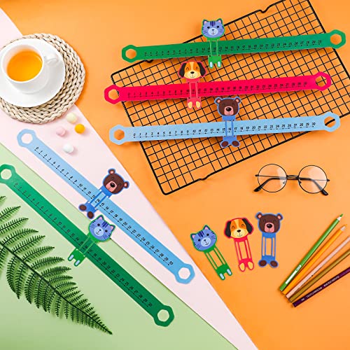 24 Pcs Slide and Learn Number Line 16.5 x 1.5 Inch PVC Number Line for Student, 0 to 30 Math Number Line Animal Positive Integers Number Lines Childhood Education Materials for School (Bright Colors)