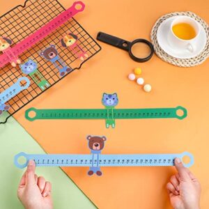 24 Pcs Slide and Learn Number Line 16.5 x 1.5 Inch PVC Number Line for Student, 0 to 30 Math Number Line Animal Positive Integers Number Lines Childhood Education Materials for School (Bright Colors)