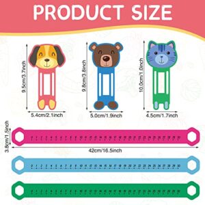 24 Pcs Slide and Learn Number Line 16.5 x 1.5 Inch PVC Number Line for Student, 0 to 30 Math Number Line Animal Positive Integers Number Lines Childhood Education Materials for School (Bright Colors)