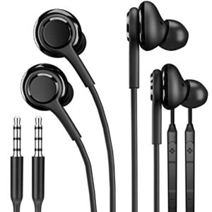 3.5mm Wired Headset with Microphone Jack Headphone Computer PC Laptop Gaming Earbud Video Game Audifono Ear 2Pack Compatible for Samsung Galaxy S10 Phone pad Kid for School Chromebook Auriculare I