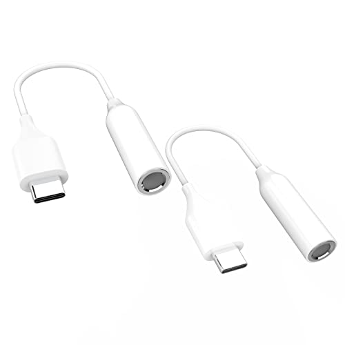 USB-C to 3.5mm Jack DAC Headphone Adapter(2Pack) Type C AUX Audio Cord Dongle Connector Splitter Extension Compatible forSamsung Galaxy S20 S21 FE Ultra Note10 S9 I pad Pro Air 4 2018 2020 2021 LG