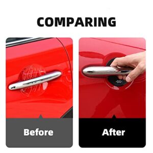 2 PCS Door Handle Protector, Union Jack Carbon Fiber Texture 3D TPU Stickers Car Door Scratches Protective Films Cover Pad for Mini Cooper R50 R52 R55 R56 R60 F54 F55 F56 F60