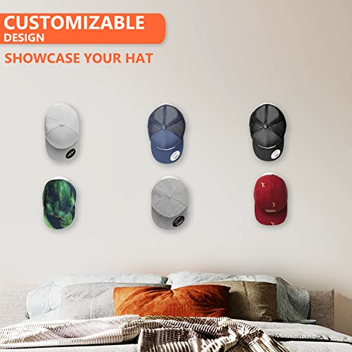 CANRAY Hat Hooks for Wall - Adhesive Hat Rack for Baseball Caps, Cap Organizer Holder | No Drilling | Stick On | 10-Pack (White)