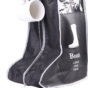 Boot Storage Bag Portable Boot Bags for Travel Cowboy Boot Organizer for Women Snowboard Boots Storage Leather Snow Western Boots Dust Proof Protector Black 2Pcs