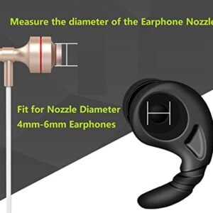 JNSA Replacement Anti Slip Ear Tip Sports Earbud Stabilizers Ear Hooks Fins Wing Noise Isolation Ear Tips Compatible with 3.8mm - 6mm Earbuds Nozzle Diameter in-Ear Earphones ，4 Pairs Set Black