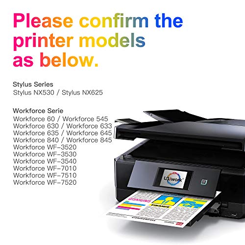 Uniwork Remanufactured Ink Cartridge Replacement for Epson 127 127XL T127 use for Workforce 545 845 645 WF-3540 WF-3520 WF-7010 WF-7510 WF-7520 NX530 NX625 Printer (6 Black)