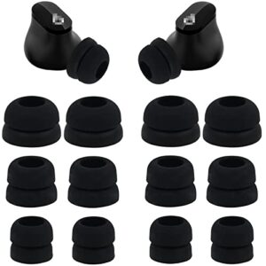 jnsa ear tips compatible with beats studio buds, 6 pairs double flange silicone eartips earbuds earplug ear cap replacement for beats studio buds, s/m/l size (black) df6pb