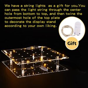 Acrylic Cake Pop Display Stand, ANMEISH 36 Hole Clear Lollipop Holder with LED String Lights, Ideal for Weddings Baby Showers Birthday Party Anniversaries Holiday Candy Decorative (Yellow Light)