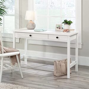 Sauder County Line Rustic Writing Desk with Drawers in Soft White, Soft White Finish