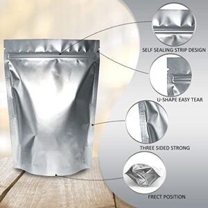 NEWAYLIFE 100 Quart Mylar Bags and 1/2 Pint Mylar Bags for Food Storage, Stand-Up Zipper pouches for Long Term Food Storage, Resealable and Heat Sealable. Mylar bags 4x6