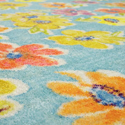 Mohawk Home Scatter Blooms Blue 3' x 5' Area Rug