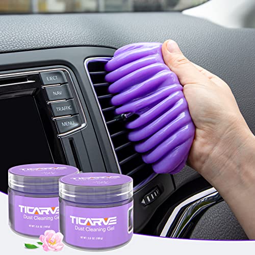 TICARVE Cleaning Gel for Car Putty Car Vent Cleaner Cleaning Putty Gel Auto Tools Car Interior Cleaner Dust Mud for Cars and Keyboard Cleaner Slime Purple 2Pack