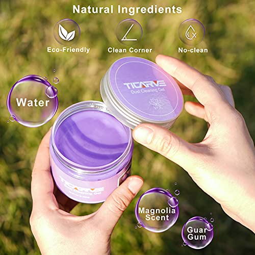 TICARVE Cleaning Gel for Car Putty Car Vent Cleaner Cleaning Putty Gel Auto Tools Car Interior Cleaner Dust Mud for Cars and Keyboard Cleaner Slime Purple 2Pack