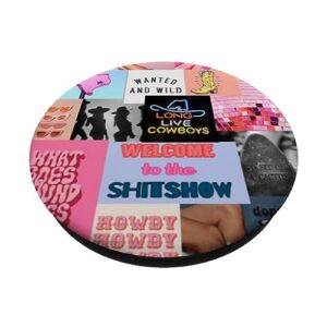 Pink Western Indie Cowgirl Aesthetic Yeehaw Howdy Country PopSockets Standard PopGrip