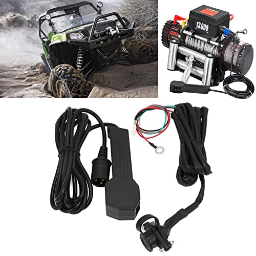 Winch Remote Controller, 12V Plastic Hand‑Held Winch Control Switch with 9ft Cable Electric Manual Waterproof for ATV UTV