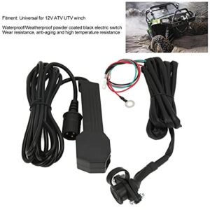 Winch Remote Controller, 12V Plastic Hand‑Held Winch Control Switch with 9ft Cable Electric Manual Waterproof for ATV UTV