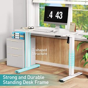 WOKA 40 x 24 Inches Electric Standing Desk, Adjustable Height Stand up Desk, Sit Stand Home Office Desk, Motorized Desk with Splice Board, Ergonomic Computer Workstation, White