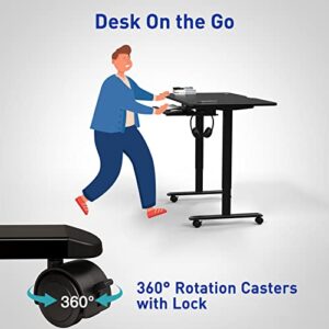 WOKA Electric Standing Desk Adjustable Height 48x24 in with Memory Controller, Ergonomic Motorized Standing Desk with Keyboard Tray, Rising Desk for Home Office Sit Stand Desk