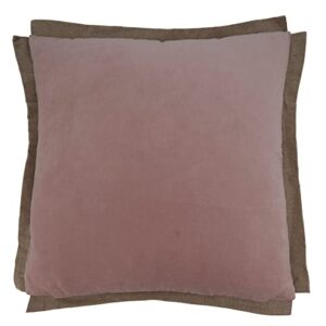 saro lifestyle velvet flange throw pillow cover, blush, 20"