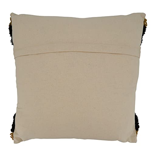 SARO LIFESTYLE Embroidered Stripe Throw Pillow with Down Filling, Gold, 20"