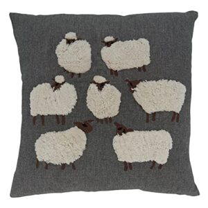 embroidered sheep pillow