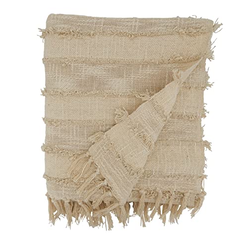 SARO LIFESTYLE Fringe Design Throw Blanket 50"x60"